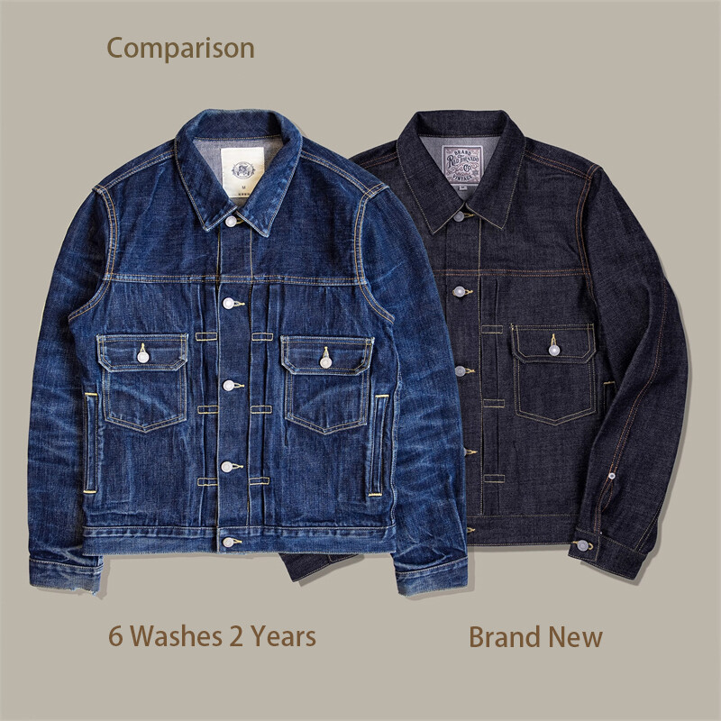 ジャケット・アウター DAMEGE DENIM JACKET type-2 Red Tornado Type 2 Jean Jacket Raw Selvedge Denim Outerwear