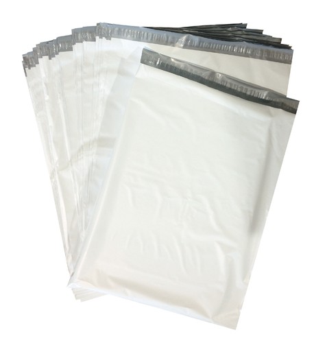 50 19" x 24" WEISS 2,6 MIL POLY VERSANDTASCHEN UMSCHLÄGE TASCHEN 19"X24" kostenloser Versand