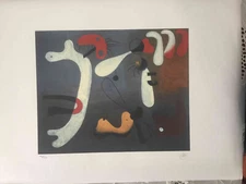 Joan Miro Lithograph off set cm 56x76 signature on plate certificate