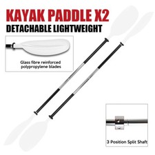 Oceansouth Kayak Paddles White, Aluminum Asymmetric Split Shaft x 2