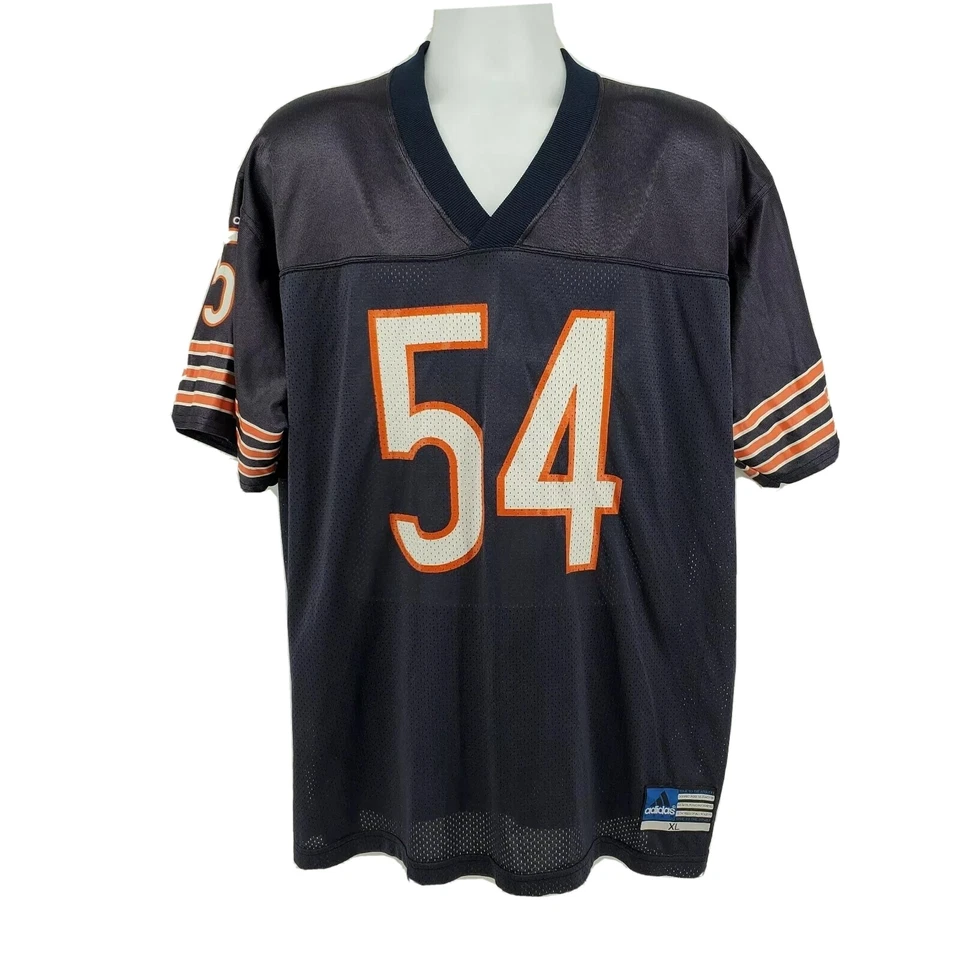 Camiseta de fútbol americano Chicago Bears Brian Urlacher NFL talla XL vintage Adidas #54 azul marino Foto 2 de 4