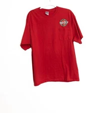 GILDAN Ultra Size XL Cotton Wayne Perry Construction Engineering Red T-Shirt