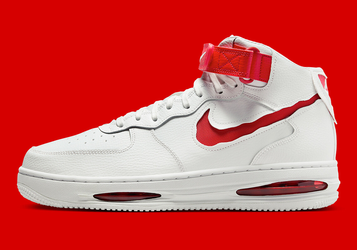 Мужские кроссовки Nike Air Force 1 Mid EVO Summit White University Red FB1374-102