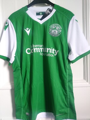 Maillot Extérieur Hibernian 2018/2019 Macron Manches Longues, Blanc, Taille XL - Occasion