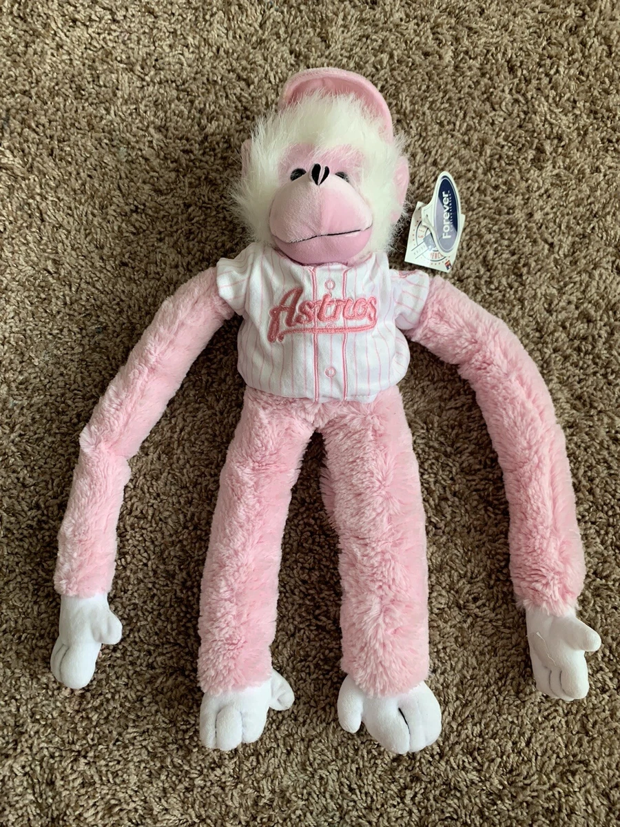 NWT Houston Astros Hug Monkey Baseball MLB Pink Jersey Hat Plush 18 Toy  Lovey