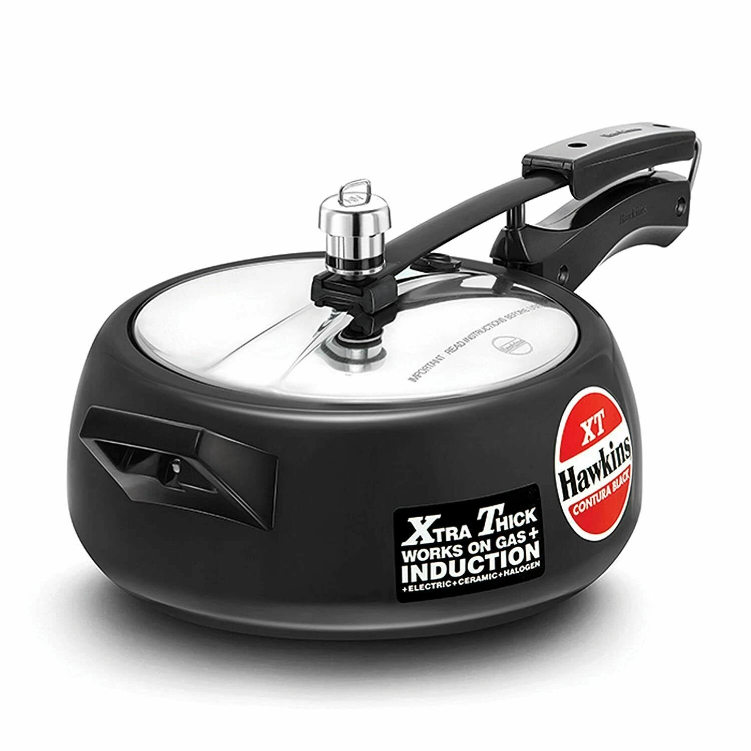 New Hawkins Contura Black XT Pressure Cooker, 3.5 Liter, Induction Base