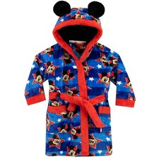 Mickey Mouse Dressing Gown Baby Kids Boys 12 18 24 Months 2 3 4 5 6 Years PJs