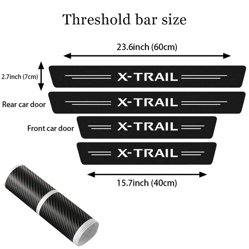 Protector contra rasguños de placa de umbral de puerta de coche de fibra de carbono para Nissan XTRAIL T31 T30 - Imagen 2 de 7