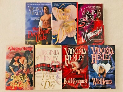 Lot 7 Virginia Henley PB Historical Romance Bold Conquest/Wild Hearts/Unmasked..