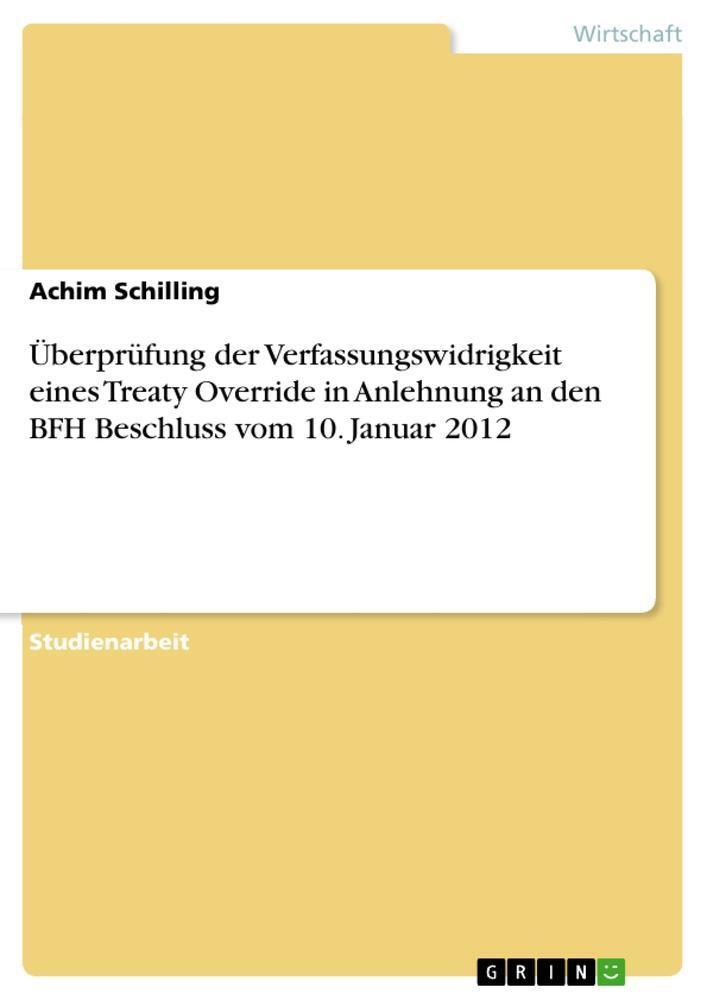 Thumbnail - Überprüfung Der Verfassungswidrigkeit Eines Treaty Override In