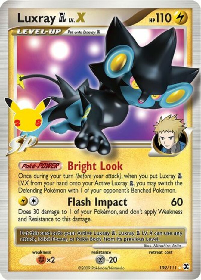 LP Pokemon Luxray GL LV.X - 109/111 - Ultra Rare Lightly Played Celebrations: Cl
