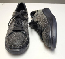 Alexander McQueen STUDDED SNEAKER SHOES Men's US 13 EU 46 Black Silver Leather