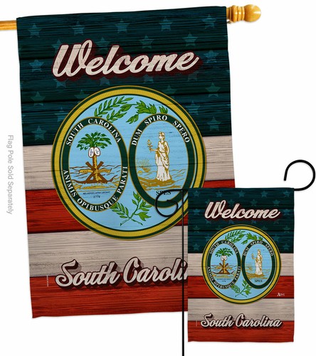 Welcome South Carolina Garden Flag Americana States Decorative Gift Yard Banner - Picture 4 of 19