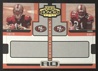 ALEX SMITH FRANK GORE SAN FRANCISCO 49ERS 2005 PLAYOFF HONORS ROOKIE QUADS /100