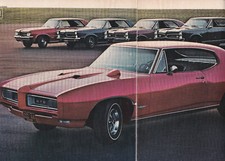1968 Pontiac Gto The Great One With 64-67 Gtos 2-page Separated Magazine Ad