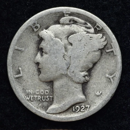 1927 Mercury Silver Dime GOOD / VG FREE SHIPPING