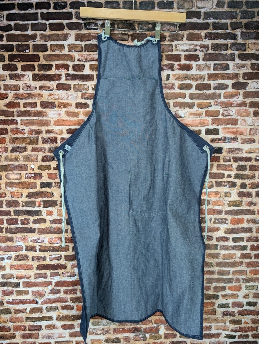 エプロン・三角巾 60s OSHKOSH B'GOSH Denim Work Apron Vintage Oshkosh B'Gosh Blue Denim Work Bib Apron Union Made