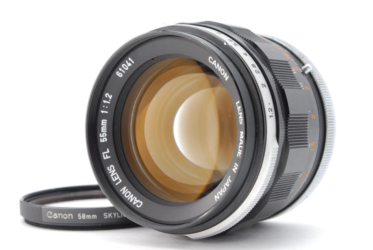 Canon FL 55mm f.1.2 美品 Canon FL 55mm f1.2 prime lens, caps + sky filter, very clean and