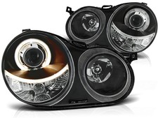 Angel Eyes Scheinwerfer Set für VW Polo 9N BJ 11/01-04/05 Klar Schwarz RHD LHD