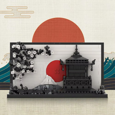 Schöne japanische Straßenszene Bausteine | Geschenkideen | Wohndeko