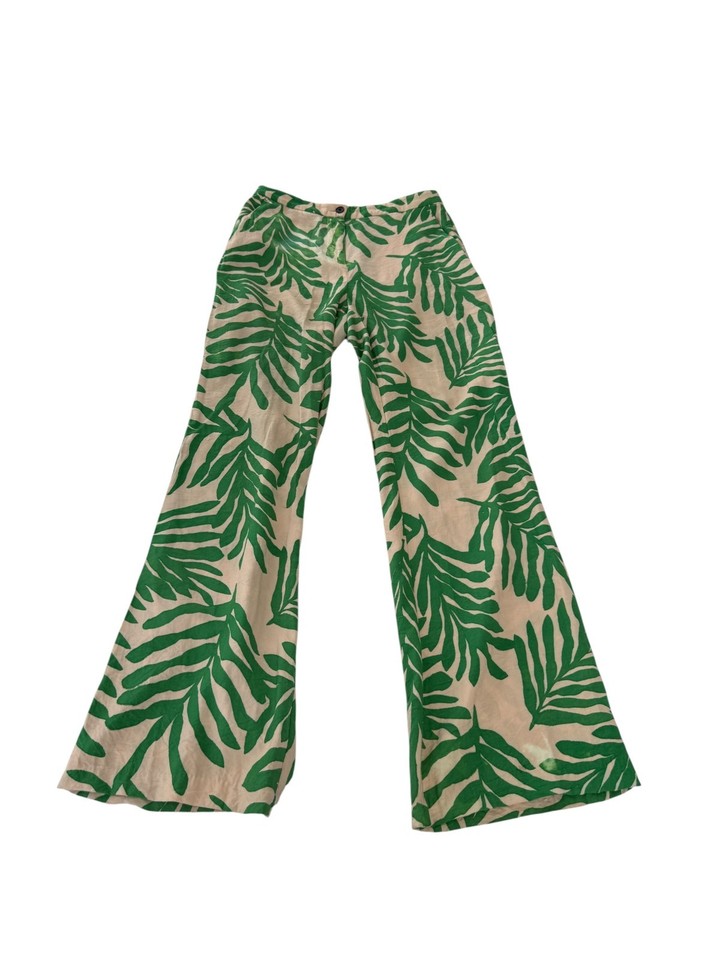 H and M Womens Size AUS 10 Tropical Flare Pants Fair Condition