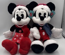 Disney Christmas Minnie  Mickey Mouse Plush Singing And Talking NEW READ