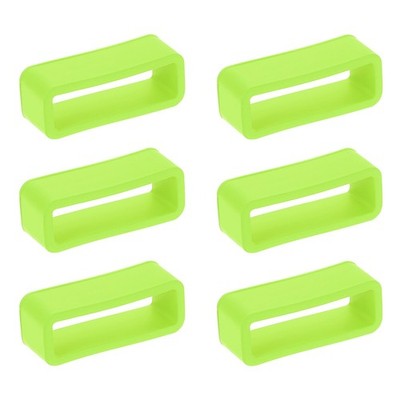 6pcs Watch Band Loop 20mm Silicone Watch Strap Retainer Loop, Green