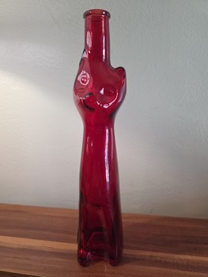 Rheinhessen Riesling HAPPY CAT red wine bottle'' Empty'' Very Nice Condition!!