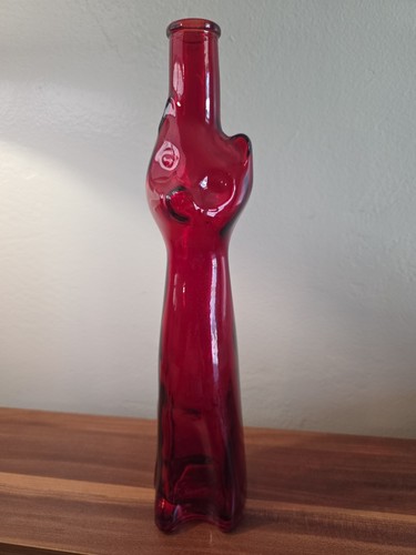 Rheinhessen Riesling HAPPY CAT red wine bottle" Empty" Very Nice Condition!!
