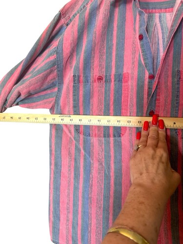 Men’s Blazer Firenze Striped VTG Short Sleeve Button Down Lg Grunge Y2K Skater - Picture 3 of 8