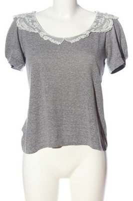 PINS AND NEEDLES Kurzarm-Bluse Damen Bluse Gr. DE 36 hellgrau-weiß Casual-Look
