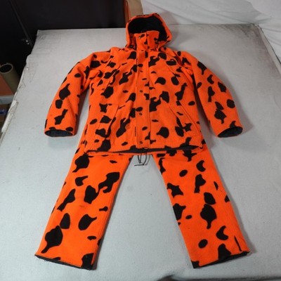 Vintage Cabelas Whitetail Suit Mens Small Blaze Orange Fleece