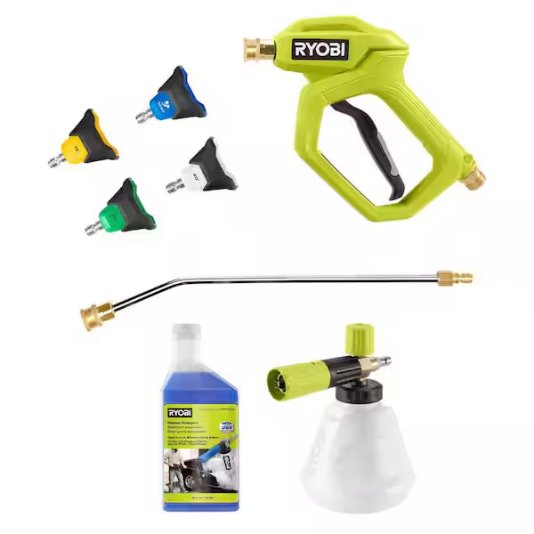 Premium Pressure Washer Foam Blaster with Automotive Accessory Kit and 16 Oz. De