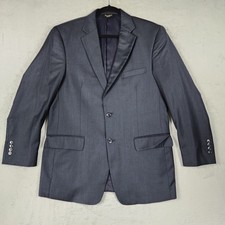Jos A Bank Mens Suit Jacket Blazer 41R Charcoal Gray 100 Wool Two Button