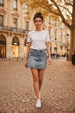 Vintage Old Navy Light Wash Utility Denim Mini Skirt