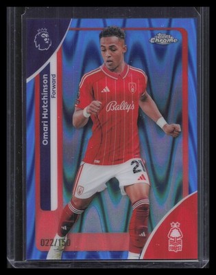 Omari Hutchinson 2026 Topps Chrome Premier League #160 Blue Raywave #/150
