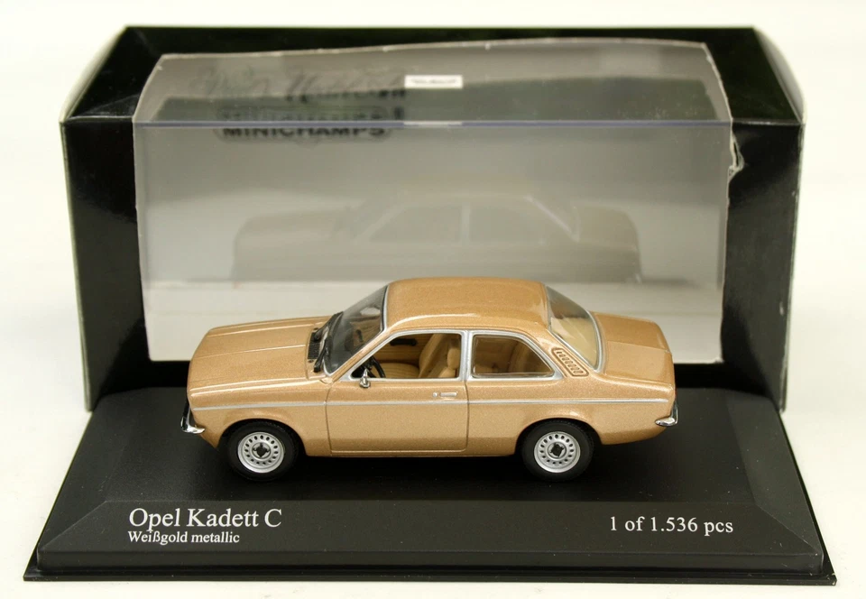 Opel Kadett C Limousine Bj. 1973-1977, Oro Metallico, Minichamps-Modell M.1:43 - Immagine 3 di 4