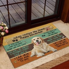 Funny Door Mats Indoor Visiting My House Please Remember Golden Retriever Dog