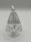Vintage Waterford Crystal Pear Paperweight Ribbed Art Glass 4.5” Signed