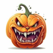 Scary Pumpkin Decal Sticker Car Truck Wall Mirror Phone Tumbler Bumper Window