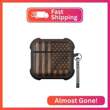 Wood for AirPods 5 Case/AirPods 4 Case, American Flag, Walnut