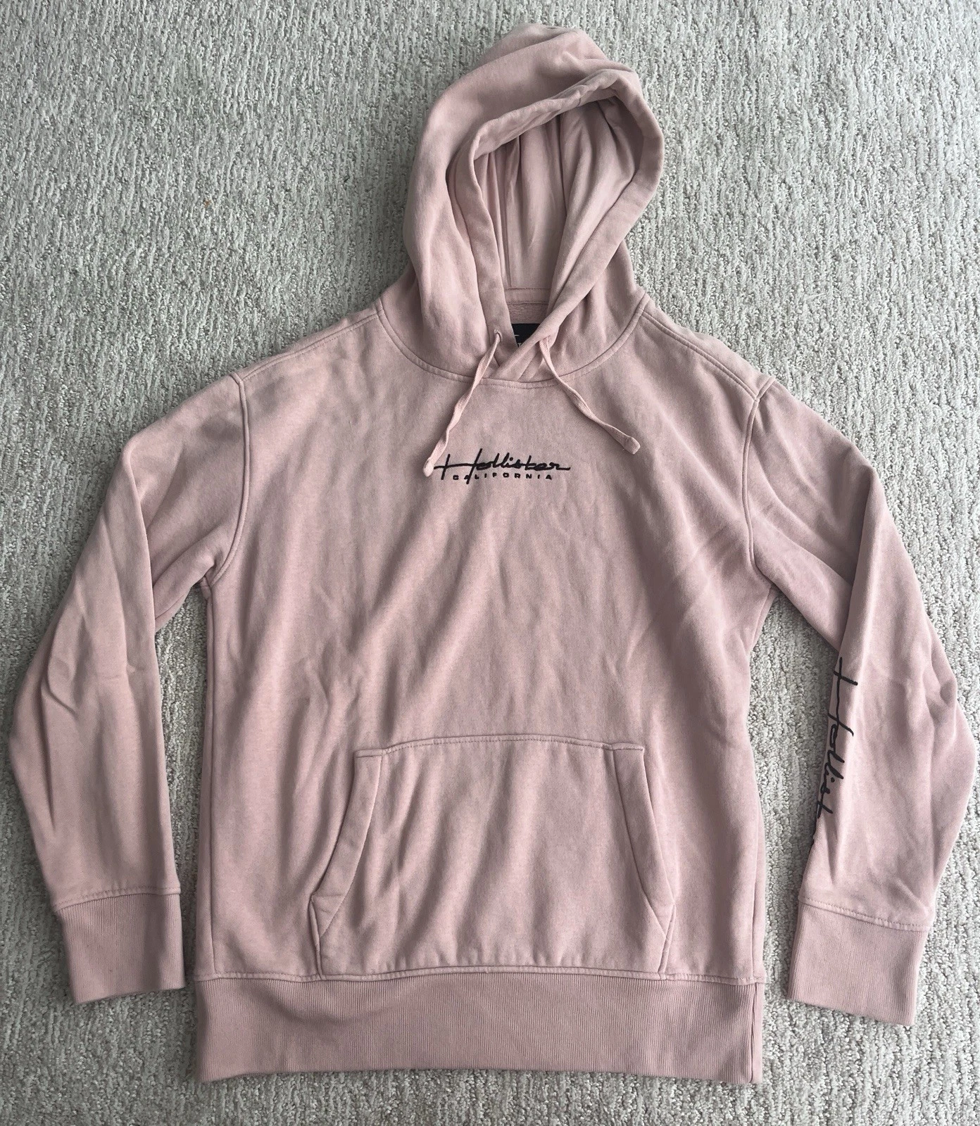 Hollister Must Have Collection Pink Hoodie Lightweight Terry Small Men’s