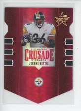 JEROME BETTIS 2005 LEAF R&S ROOKIES & STARS CRUSADE RED /10 DIE-CUT PARALLEL SP
