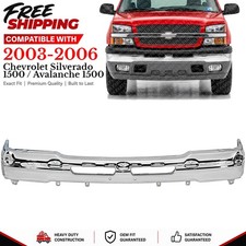 New Chrome Front Bumper Face Bar For 2003-2007 Chevy Silverado Avalanche Truck