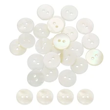 60Pcs Natural Shell Buttons, 11.5mm 2-Hole Clothes Craft Sewing Button, White