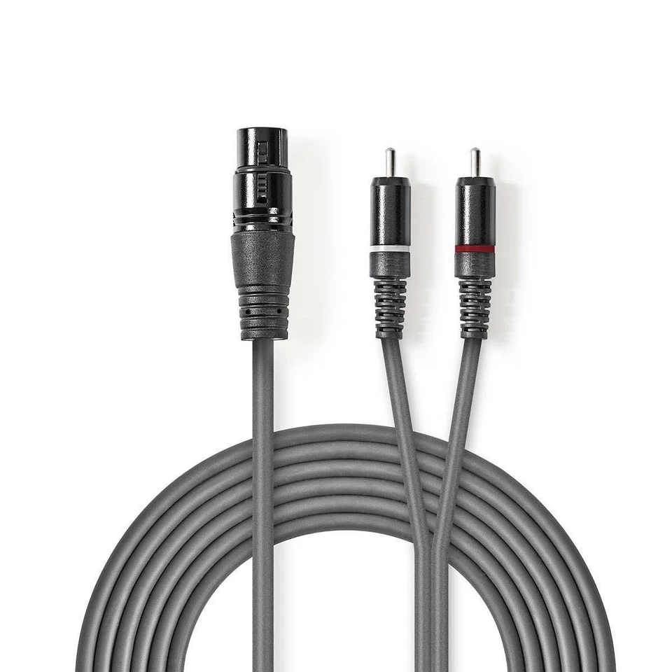 [COTH15220GY15] Nedis Câble Audio XLR XLR Femelle à 3 Broches - 2x RCA Mâles ... - Photo 1/1
