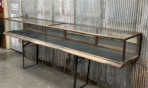 Wood Framed Countertop Glass Case, Vintage Retail Store Showcase, Collector Case