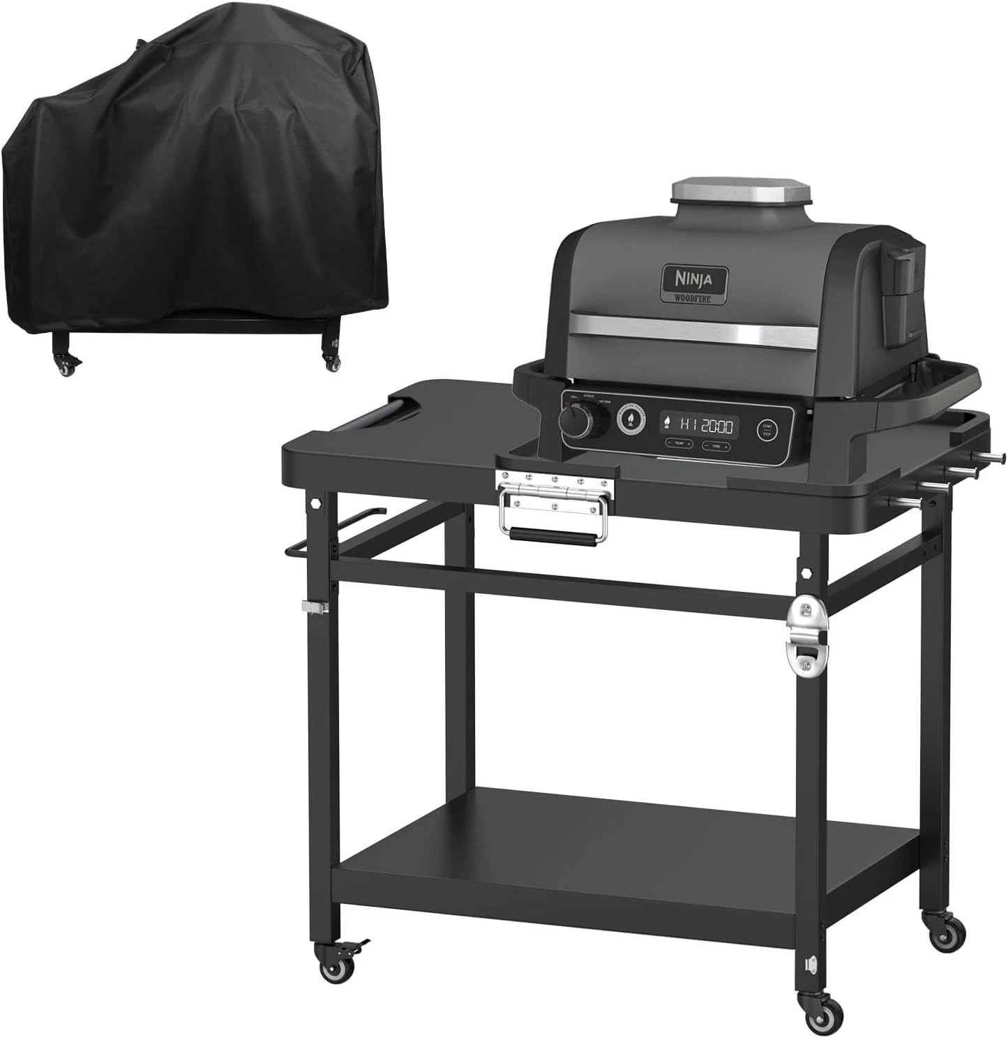 Universal Grill Stand Ninja Woodfire Outdoor Grills,Portable Foldable Grill Cart