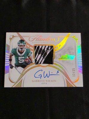 2024 Flawless #SG-GWN Garrett Wilson Signature Gloves On Card Auto 12/25 Jets!