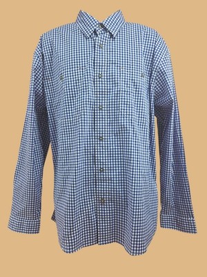 Orvis Mens Blue Check Active Fit Button Down Shirt XL NWOT